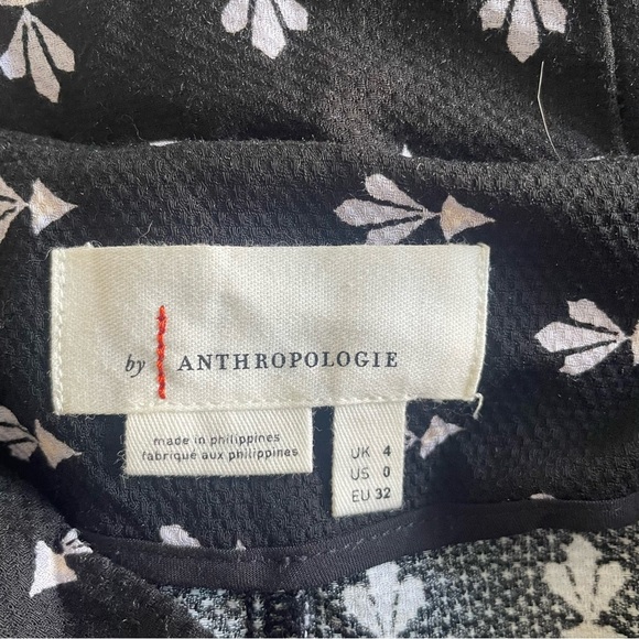 By Anthropologie floral wide leg pants black 22638 - Picture 9 of 13